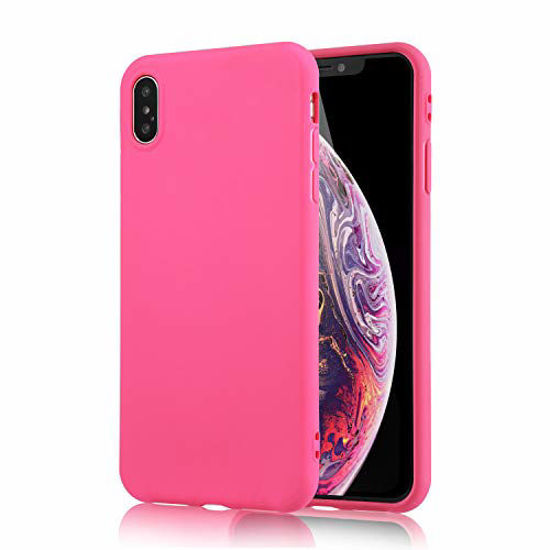 Picture of technext020 for iPhone Xs Rogue Pink Case, Shockproof Ultra Slim Fit Silicone iPhone 10 Cover TPU Soft Gel Rubber Cover Shock Resistance Protective Back Bumper for iPhone X Rogue Pink