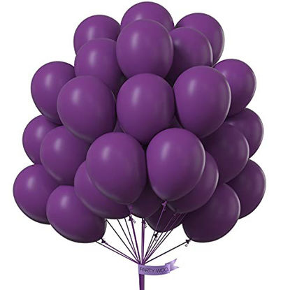 Picture of PartyWoo Purple Balloons, 100 pcs 10 Inch Grape Party Balloons, Latex balloons, Birthday Balloons, Party Balloons for Purple Party Decorations, Purple Birthday Decorations, Purple Baby Shower