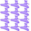 Picture of Ondder 12 Pack Butterfly Hair Clamps Clips Hair Claw Clips Salon Pro Section Clip for Styling, Sectioning, Cutting, Coloring Large Hair Clips Hairdressing Salon Tool Hair Accessories for Women Girls- Purple