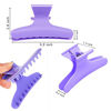 Picture of Ondder 12 Pack Butterfly Hair Clamps Clips Hair Claw Clips Salon Pro Section Clip for Styling, Sectioning, Cutting, Coloring Large Hair Clips Hairdressing Salon Tool Hair Accessories for Women Girls- Purple