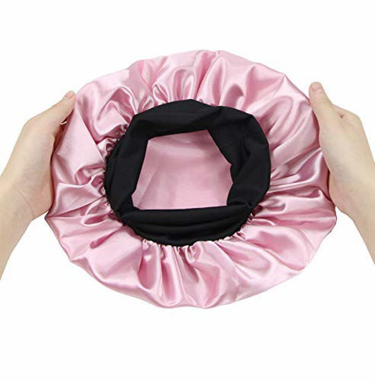 Seta Satin Night Sleep Cap Shower Caps Hair Care Beauty Bonnet Hat Head  Cover Elastic Band