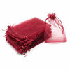 Picture of Dealglad 50pcs Drawstring Organza Jewelry Candy Pouch Christmas Wedding Party Favor Gift Bags (4x6", Wine)