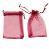 Picture of Dealglad 50pcs Drawstring Organza Jewelry Candy Pouch Christmas Wedding Party Favor Gift Bags (4x6", Wine)