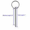 Picture of 2 Pack Quick Release Pin, Diameter 1/4"(6.3mm), Total Length 3"(76mm), Effective Length 2.4"(61mm), Full 316 Stainless Steel, Bimini Top Pin, Marine Hardware