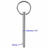 Picture of 2 Pack Quick Release Pin, Diameter 1/4"(6.3mm), Total Length 3"(76mm), Effective Length 2.4"(61mm), Full 316 Stainless Steel, Bimini Top Pin, Marine Hardware