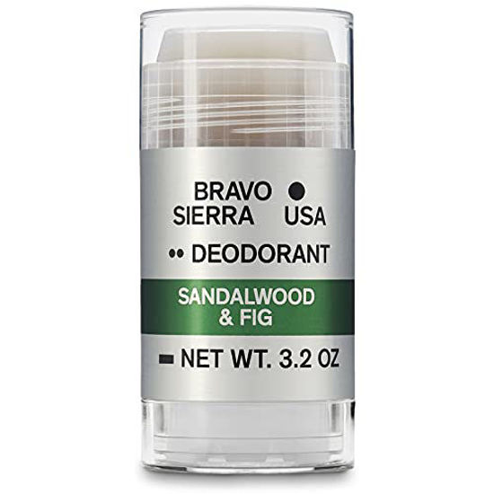 Picture of Aluminum-Free Natural Deodorant for Men by Bravo Sierra- Long Lasting All-Day Odor and Sweat Protection - Sandalwood and Fig, 3.2 oz - Paraben-Free, Baking Soda Free, Vegan and Cruelty Free - Will Not Stain Clothes