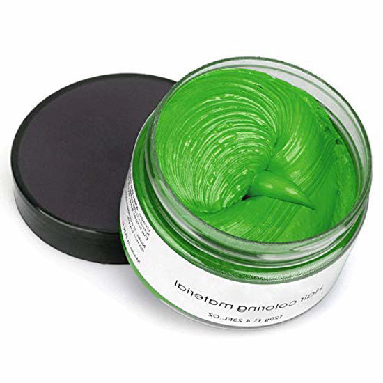 Picture of Permotary Hair Color Wax Styling Cream Mud, Temporary Hair Dye Wax Great for Party, Cosplay, Halloween,Fancy Dress, 4.23 OZGreen