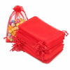 Picture of Organza Bags, 100 PCS 10X15CM (4X6) Drawstring Organza Jewelry Pouches Wedding Party Festival Favor Gift Bags Candy Bags(Red)