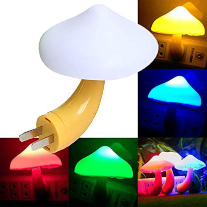 Picture of ESUPPORT Mushroom-Shaped Energy Saving Sensor LED Night Light with Plug Colorful(Average Life Expectancy 50000h)