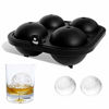 Picture of Rippl Ice Sphere Tray - Silicone Ice Tray with 4 Cavity Sphere Ice Cube Mold - Will Make Big Ice Spheres For Whiskey - In Black