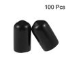 Picture of uxcell 100pcs Rubber End Caps 7.5mm ID Vinyl Round Tube Bolt Cap Cover Screw Thread Protectors Black