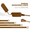 Picture of 12 Feet Brown Extension Cord, 3 Outlet 2 Prong 16 Gauge Cable, Indoor use, 3 Receptacle Cube Tap, Extension Cord - by Revpex