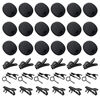 Picture of 36 Pieces Lapel Mic Clips Sponge Cover Kit 18 Pieces Mental Lavalier Microphone Clip Plastic Lavalier Wire Clips 18 Pieces Foam Windscreen Cover Lapel Mic Windscreen Foam Covers for Interview Video