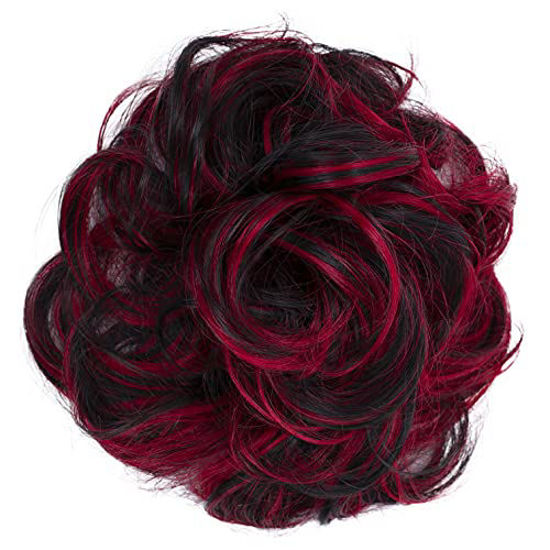 Picture of PRETTYSHOP XL Hairpiece Scrunchy Updo Bridal Hairstyles Scrunchie Voluminous Curly Messy Bun Red Mix G30E