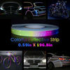 Picture of PGONE Colorful Rainbow Reflective Warning Lighting Sticker Car Hood Body Adhesive Exterior Cosmetic,Roof, Bumpers Bicycle Motor Tape Roll Strip Decoration (Colourful Sticker)