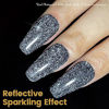 Picture of YTD Likomey Reflective Flash Gel Nail Polish, 1 Pcs 15ml Diamond Glitter Explosion Black Holographic Sparkly Shiny Shimmer Gel Polish,Soak-off UV/LED Lamp Cured,Winter Manicure Salon Home DIY Use