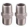 Picture of Hex Nipple 3/8 Inch Male NPT - DERPIPE Stainless Steel 304 Threaded Pipe Fitting for Brew Kit, Home Piping Application( Pack of 2)