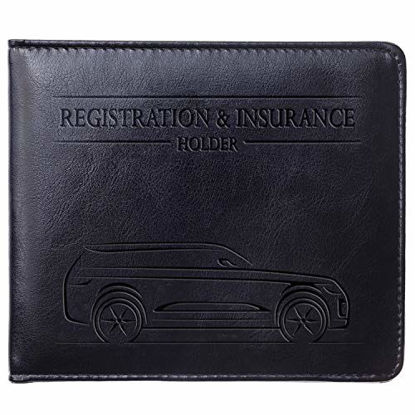 Picture of CANOPUS Car Registration and Insurance Holder, Magnetic Closure, Embossed Card Document Holder, Vehicle Glove Box Organizer, Wallet for Auto, SUV, Motorcycle, Truck, Waterproof, SUV Model