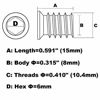 Picture of 1/4-20 Threaded Insert for Wood Hex Drive Threaded Wood Inserts 1/4 Wood Nuts 40 Pieces