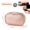 Picture of Small cosmetic bag,Portable Cute Travel Makeup Bag for Women and girls Makeup Brush Organizer cosmetics Pouch Bags -Rose Gold