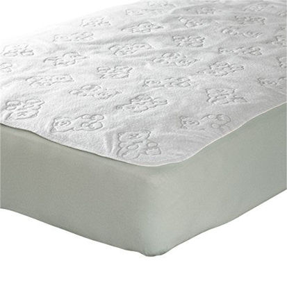 Picture of Snoozy Snoozy Waterproof Quilted Fleece Crib Pad, 28"x 52", White, Bear Pattern (CAT-SPINP2852)