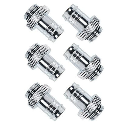 Picture of CSNSD Tube Connector 6PCS G1/4 to 3/8Inch Barb Fitting for Soft Tubing PC Water Cooling System Silver