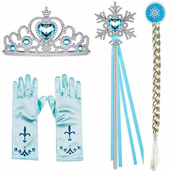 Picture of BanKids Princess Crown Magic Wand Gloves and Wig for Princess Costume Toddler Girls