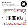 Picture of Kids Fill in The Blank Thank You Cards, 25 Thank You Cards Kids With White Envelopes, Fun Gender Neutral Thank You Notes For Birthday Party, Event or Holiday Use.