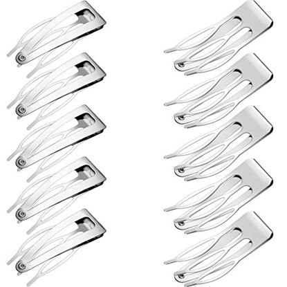 Picture of 24 Pieces Double Grip Hair Clips Metal Snap Hair Clips Hair Barrettes for Hair Making, Salon Supplies (Silver)