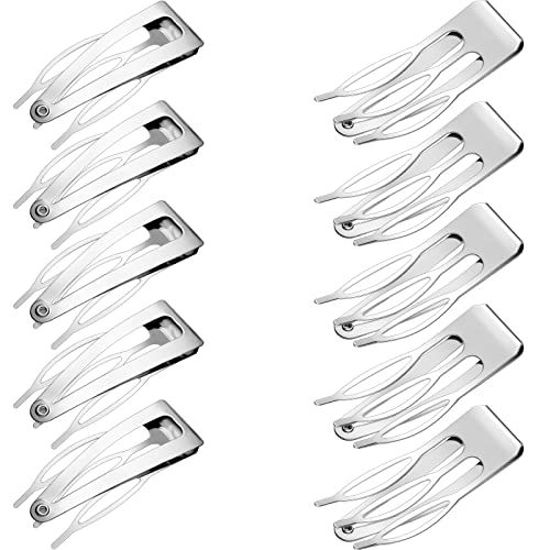 Picture of 24 Pieces Double Grip Hair Clips Metal Snap Hair Clips Hair Barrettes for Hair Making, Salon Supplies (Silver)