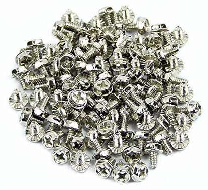 Picture of Maxmoral 200pcs Toothed Hex 6/32 Screw 6-32 Computer PC Case Hard Drive Motherboard Mounting Screws.