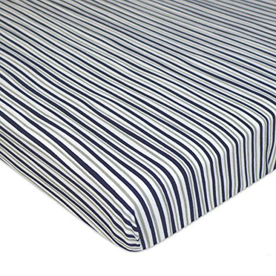 Picture of TL Care 100% Natural Cotton Value Jersey Knit Fitted Pack N Play Playard Sheet, Funny Stripe, Soft Breathable, for Boys and Girls