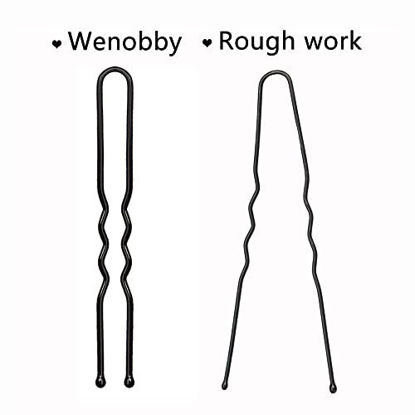 Picture of Wenobby 40 PCS Large Heavy Duty Crinkled Hair Pins,Bobby Pins,For Buns Updo,2.8 Inch With 2 Storage Boxes