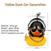 Picture of U-Goforst Cute Rubber Duck Toy Car Ornaments Yellow Duck Car Dashboard Decorations Bike Gadgets with Propeller Helmet (Silver Grey)