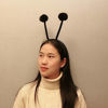 Picture of CHEU antenna headband costume as bee, snail, ant, insect props with bendable plush pom pom bopper (black)