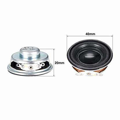 Picture of uxcell 3W 4 Ohm DIY Speaker 40mm Round Shape Replacement Loudspeaker 2pcs