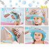 Picture of Hair Washing Hat Shower Bath Silicone Cap Soft Adjustable Visor Head Protector Shampoo Cap for Toddler, Baby, Kids, Children (Blue)