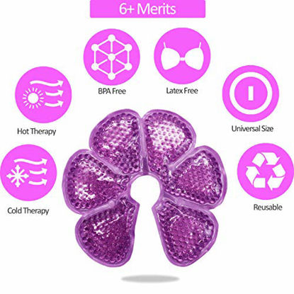 8 Pads Silicone Nipple Pads for Breastfeeding Soreness - Immediate Relief  Nipple Gel Soothing Pads - Easy to Apply Gel Nipple Pads for Breastfeeding  - Reusable Form Adjusting Breastfeeding Gel Pads