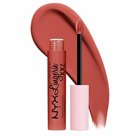 Picture of NYX PROFESSIONAL MAKEUP Lip Lingerie XXL Matte Liquid Lipstick, Peach Flirt (Orange Peach)