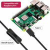 Picture of GeeekPi Raspberry Pi 4 Power Supply with ON/Off Switch, 5V 3A USB-C Charger for Raspberry Pi 4 Model B, Power Adapter with Type-C to Micro USB Adapter for Raspberry Pi 3B+/3B