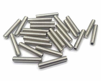 Picture of NGe 25Pcs M6 x 30mm 1mm-Pitch Stainless Steel Socket Hex Grub Screw, Metric Thread Set Screw, Internal Hex Drive Cup-Point