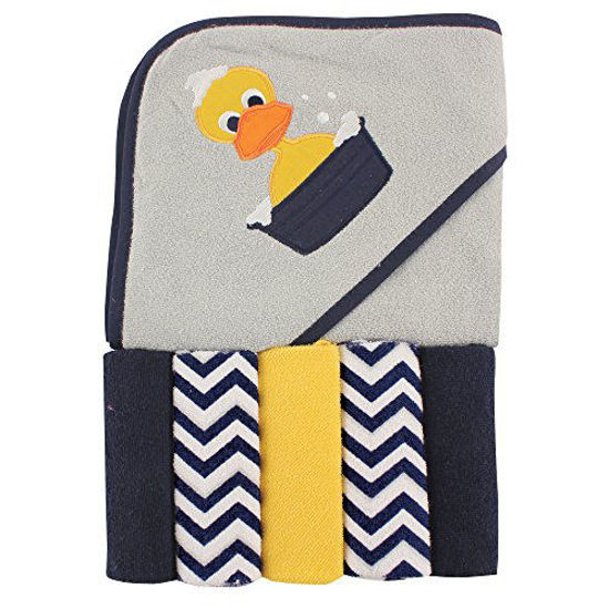 Luvable Friends Hooded Towel with Five Washcloths Dog / One Size