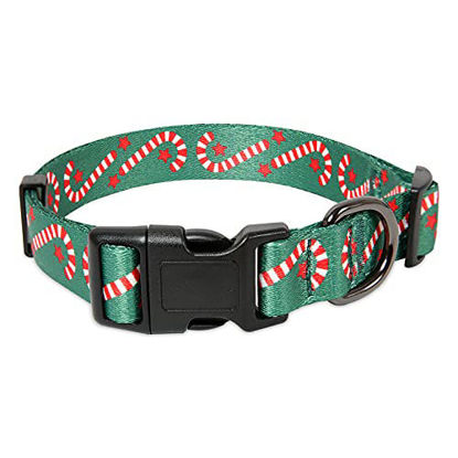 Picture of Timos Dog Collar for Small Medium Large Dogs,Adjustable Soft Puppy Collars with Metal Buckle,Christmas Candy,M Length 13.39-20.87'