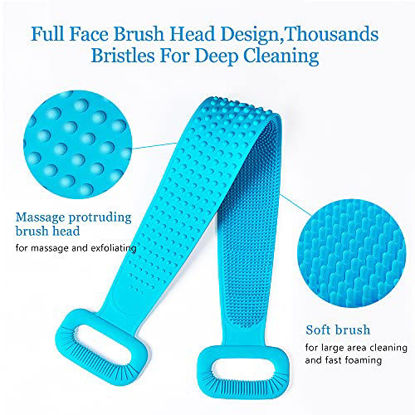 2Pack Back Shower Bath Brush for Elderly Body Cleaning Long Handle for Mens  Shower Back Scrubber for Women Exfoliation Soft Bristles Skin Exfoliating  Shower Body Foot Brush Pink Gray