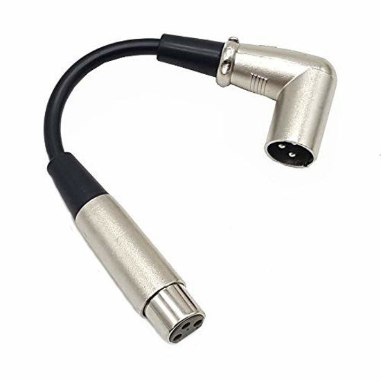 Picture of MMNNE 10 Inch Right Angle XLR Male to XLR Female Patch Cable