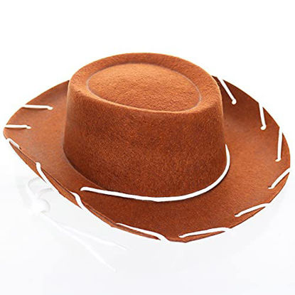 Picture of GIFTEXPRESS Felt Cowboy Hat - CHILD, Western Cowgirl Hat Rodeo Style Costume (Brown)