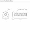 Picture of M8-1.25 x 20mm Button Head Hex Socket Cap Screws, 10.9 Grade Alloy Steel, Black Oxide Finish, 25 PCS