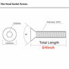 Picture of 5/16-18 x 3/4" Flat Head Socket Cap Screws, Allen Socket Drive, Stainless Steel 18-8 (304), Fully Threaded, Bright Finish, 25 PCS