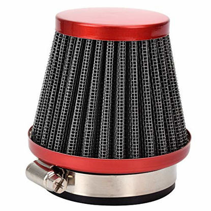 Picture of HIAORS 48mm to 50mm Air Intake Filter Cleaner for Honda CB 250 Yamaha DT250 DT250MX Suzuki GS250 GS250T Kawasaki Ninja 250 300 Sport Motorcycle ATV Scooters Moped Red