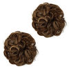 Picture of SARLA Messy Bun Hair Extension 2Pcs Synthetic Scrunchies Updo Ponytail Hair Piece for Women Girls Dark Brown With Golden Highlight H2&4BH27